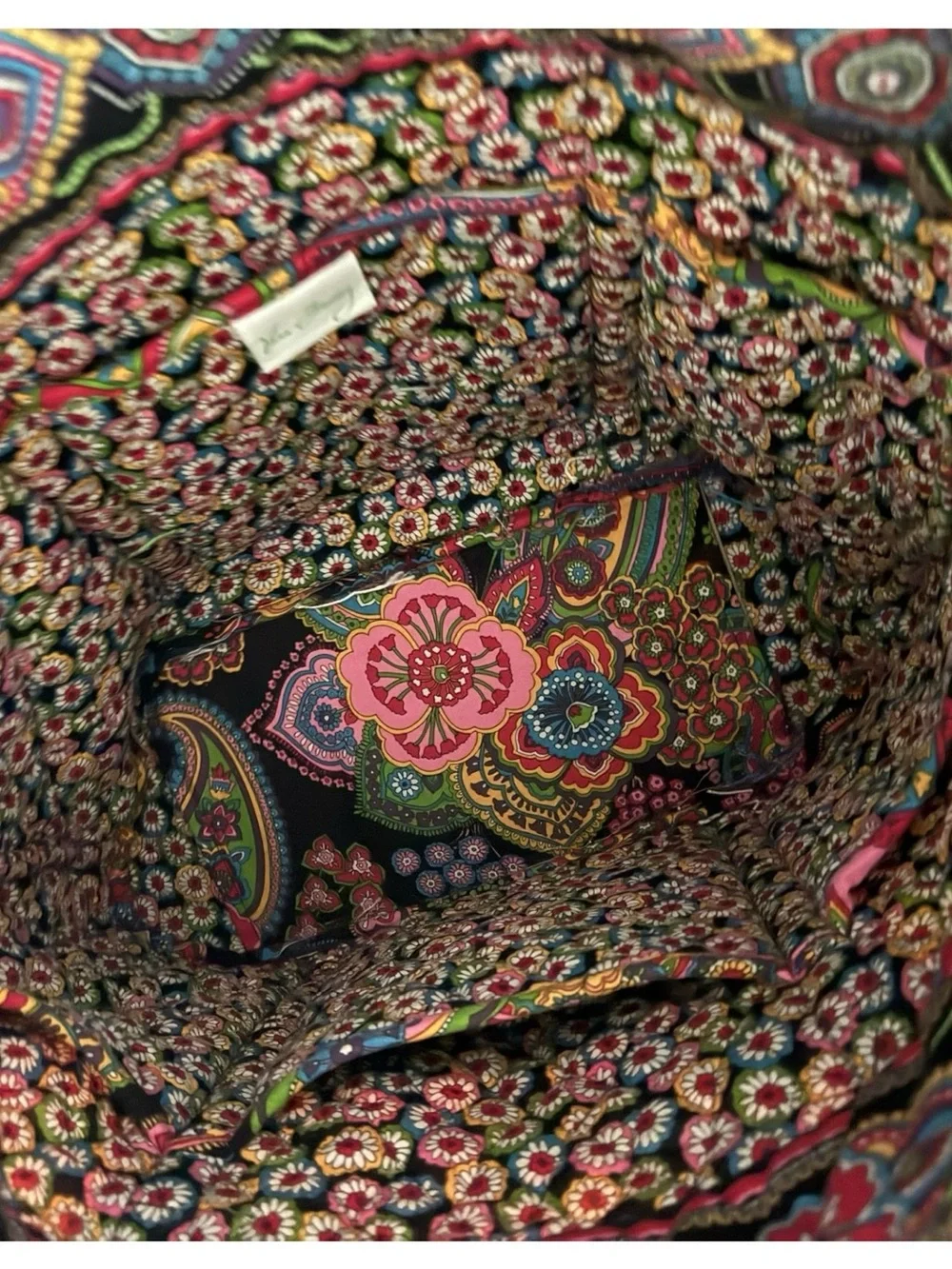 Vera Bradley tote bag features the retired Symphony in Hue pattern